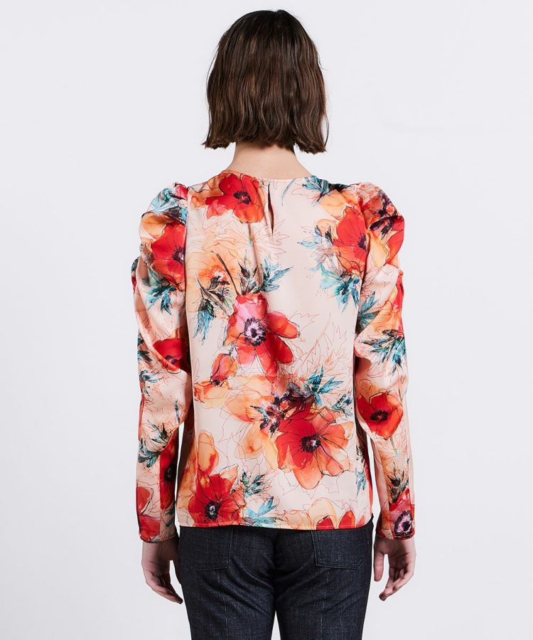 Sov. / フラワーサテンブラウス(SALE) TOPS Night STORE