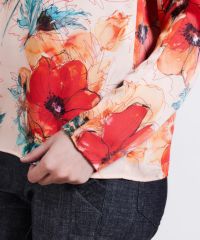 Sov. / フラワーサテンブラウス(SALE) TOPS Night STORE