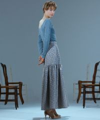 Sov. / レオパードジャガードティアードスカート(SALE) BOTTOMS