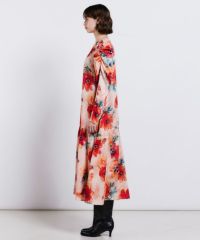 現行品　定価75900 Sov. フラワー　サテン　パフスリーブ　ワンピース セール】フラワーサテンパフスリーブワンピース（ワンピース