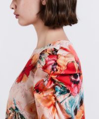 Sov. / フラワーサテンパフスリーブワンピース(SALE) DRESS