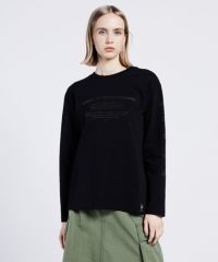 3色展開】 ワンポイント 刺繍 フラワー ロングスリーブTシャツ