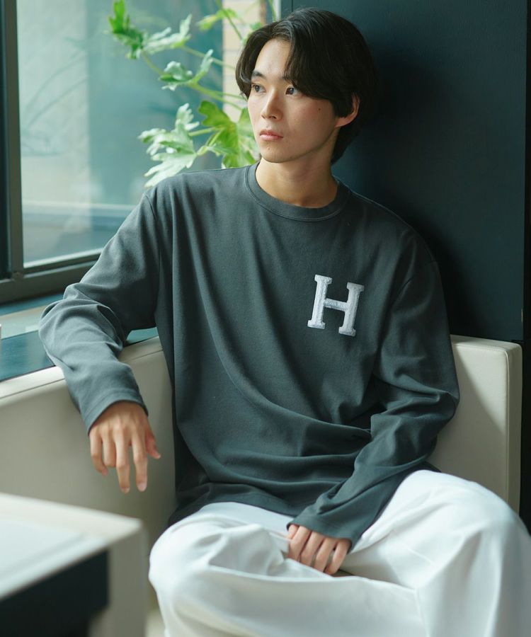 D/him H刺繍フライスロンT（WEB限定） TOPS Night STORE