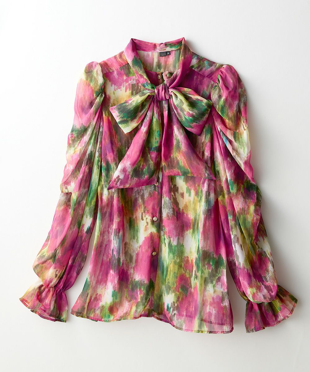 Sov. / フラワープリントボウタイブラウス TOPS Night STORE | ダブル  