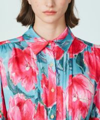 CORCOVADO / Polyester Chiffon プリーツシャツドレス CORCOVADO / Polyester Chiffon プリーツシャツドレス CORCOVADO