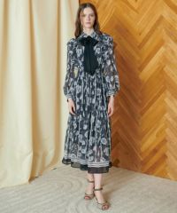 CORCOVADO / Polyester Chiffon ボウタイリボンドレス CORCOVADO