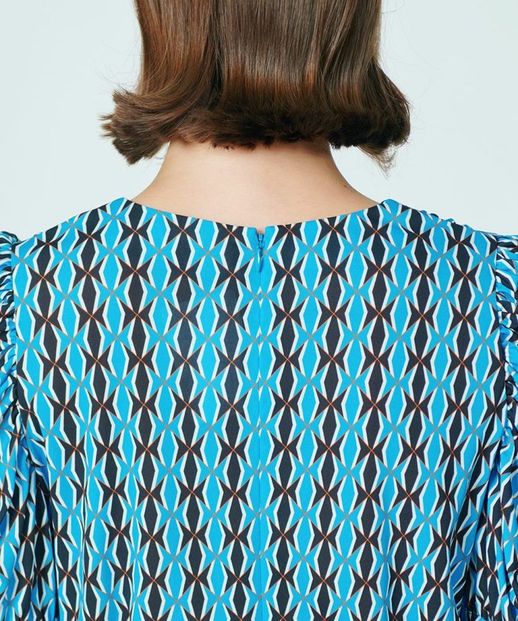 新品　CORCOVADO コルコバード パフスリーブドレス　ワンピ　ブルー　38 CORCOVADO / Polyester Jersey パフスリーブドレス CORCOVADO