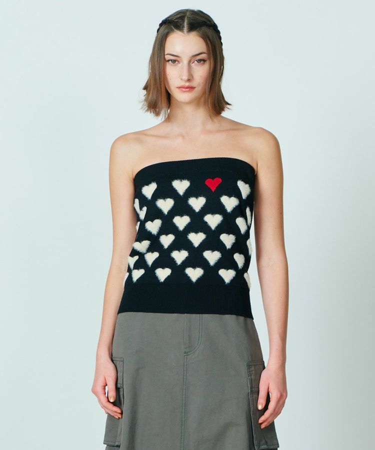 DSC / ハートシャギーモールベアトップ（WEB限定）(SALE) TOPS Night