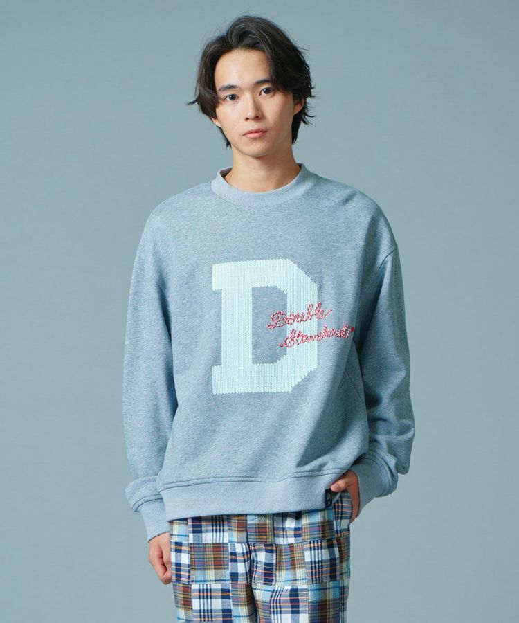 D/him Dロゴ刺繍コットン裏毛プルオーバー TOPS Night STORE | ダブル
