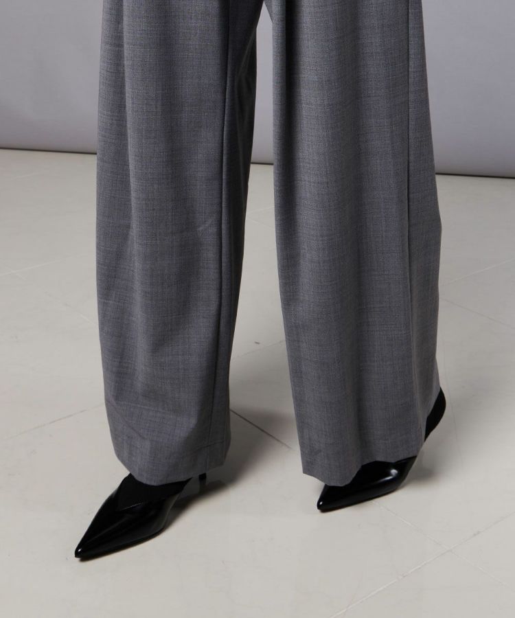 未使用に近いSov. ソブ　ダブルスタンダード　ウールハイウエストワイドパンツ Sov. / GREEN WOOLワイドパンツ(SALE) BOTTOMS Night STORE
