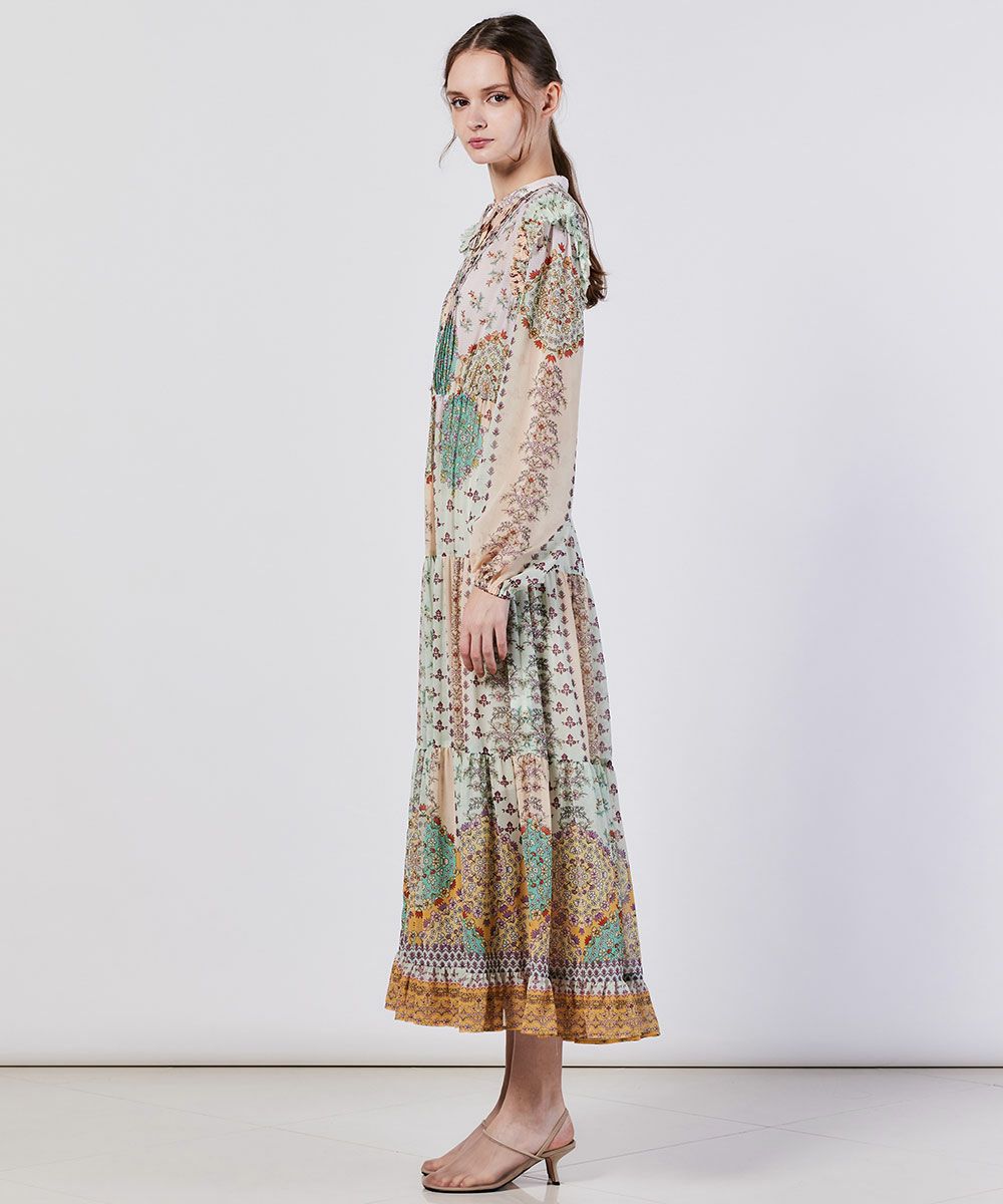 Sov. / フラワーシフォンロングワンピース DRESS Night STORE | ダブル 