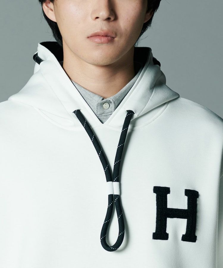 D/him H刺繍ダンボールニットパーカー TOPS Night STORE