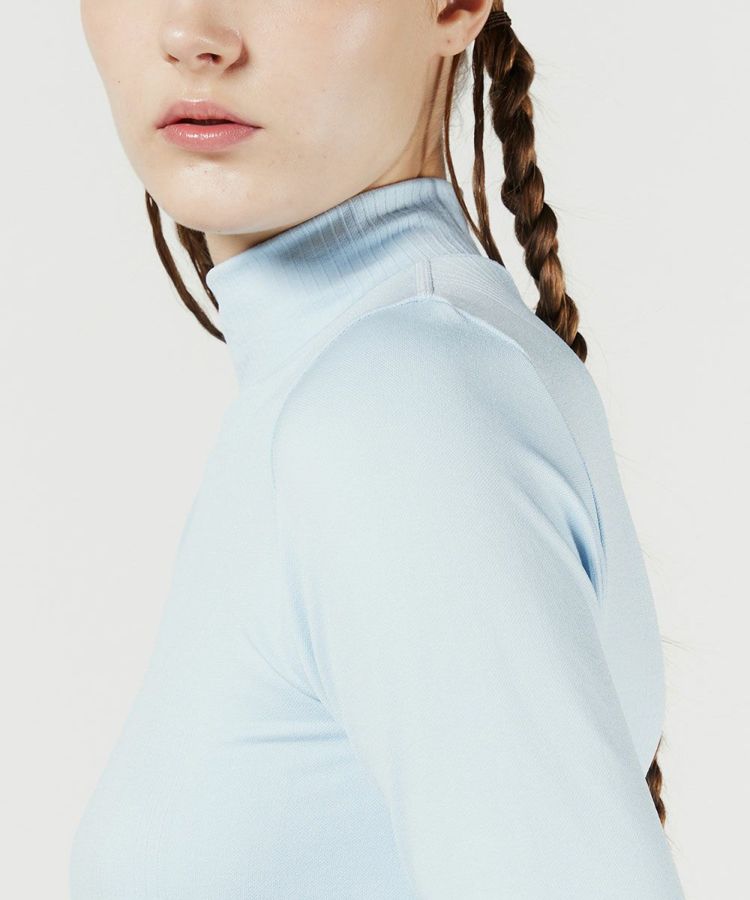 PIN DEAD×ESSENTIAL / ストレッチリブハイネックプルオーバー TOPS