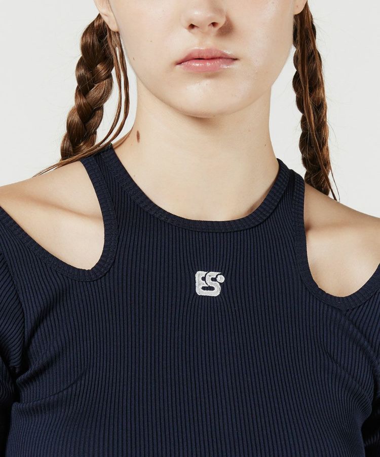 新品未使用　ESSENTIAL / レンシルテレコカットアウトTシャツ ESSENTIAL / レンシルテレコカットアウトTシャツ TOPS Night
