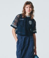 ダブルスタンダードクロージング　レーストップス　ブラウス　tシャツ ESSENTIAL / ドッキングレースシアートップス TOPS Night STORE