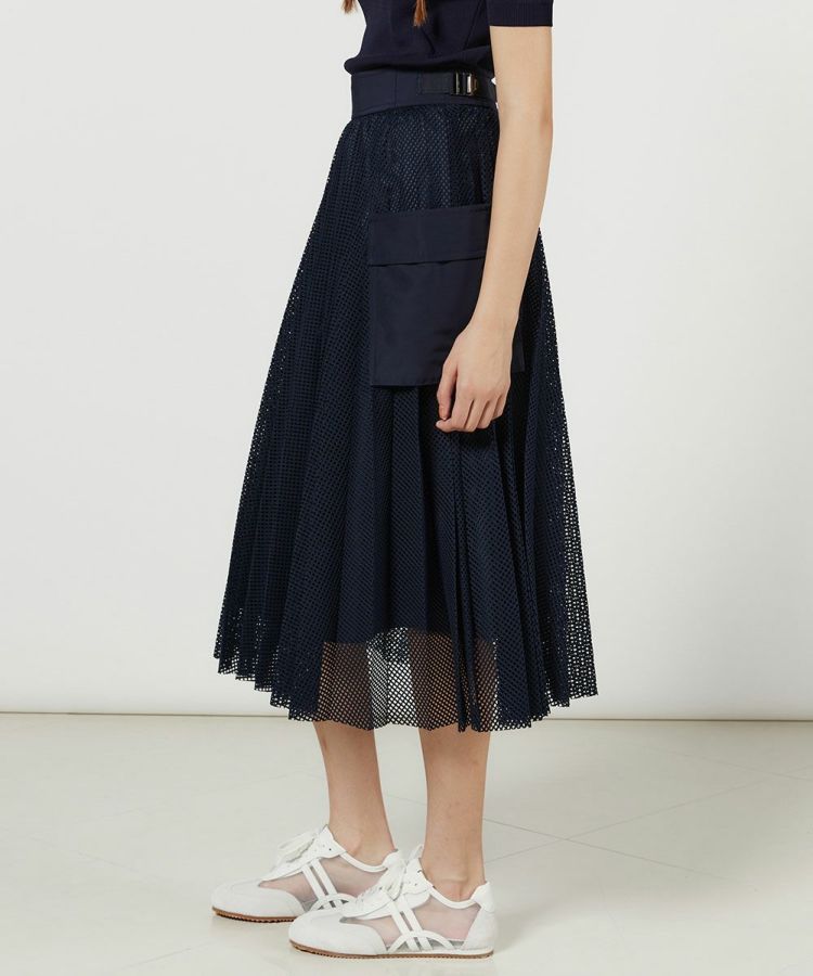ESSENTIAL / メッシュレースプリーツスカート BOTTOMS Night STORE