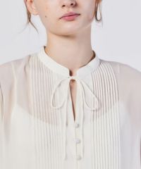 Sov. / クルミボタンシフォンブラウス(SALE) TOPS Night STORE
