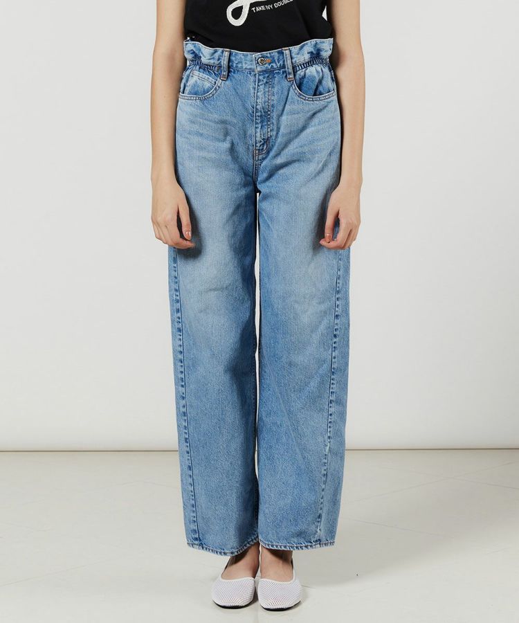 DSC / ウエストフリルワイドデニムパンツ BOTTOMS Night STORE