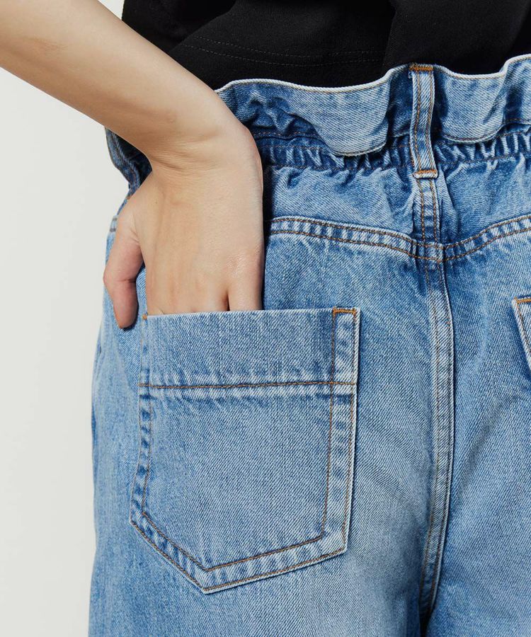 DSC / ウエストフリルワイドデニムパンツ BOTTOMS Night STORE