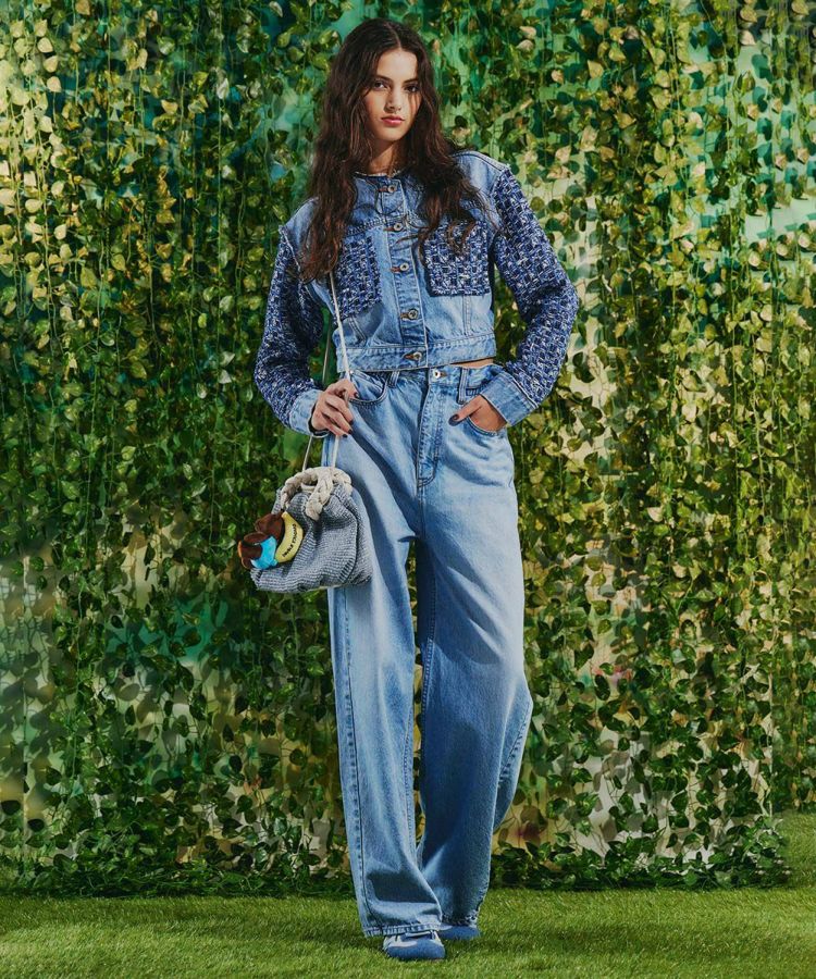 BLACK FRIDAY対象】DSC / ウエストフリルワイドデニムパンツ BOTTOMS