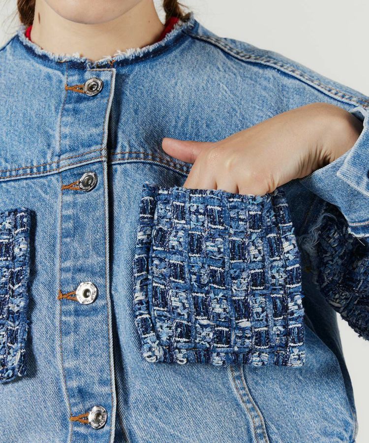 DSC / ツィードノーカラージャケット OUTERS Night STORE | ダブル