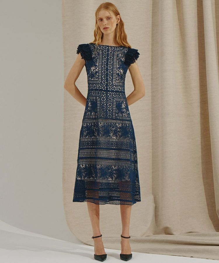 CORCOVADO / パネル柄レースフラッタースリーブドレス CORCOVADO Night