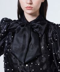 Sov. / パールシアーボウタイブラウス TOPS Night STORE