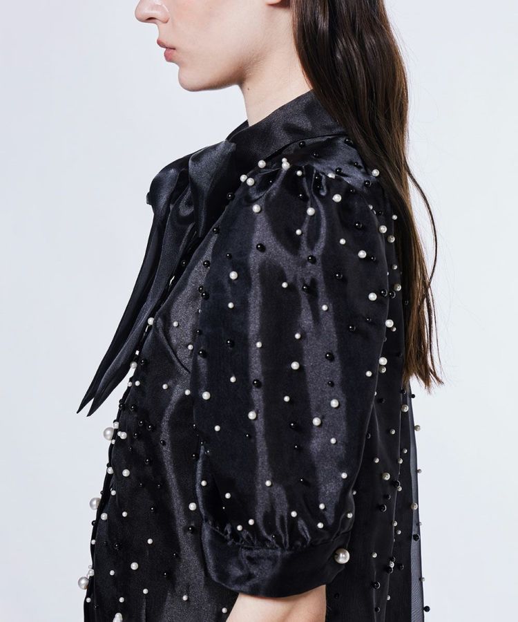 Sov. / パールシアーボウタイブラウス TOPS Night STORE