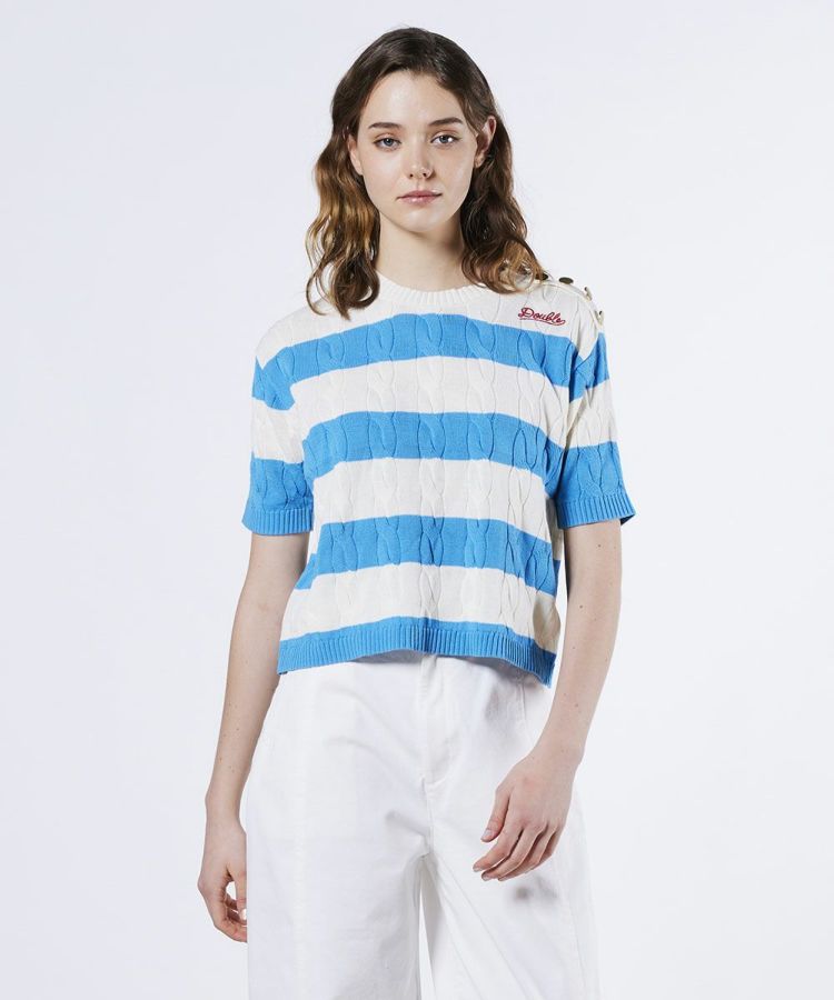 人気No.1 ボーダーサマーニット(SALE) / DSC TOPS ダブル | STORE Night トップス