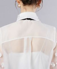 Sov. / オーガンジーフラワーボウタイシャツ ホワイト Sov.】オーガンジーフラワーボウタイシャツ - Carry On ONLINE STORE