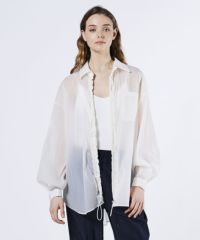 BLACK FRIDAY対象】ESSENTIAL / シアーギャザーブラウス TOPS Night