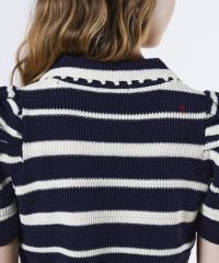 DSC / DSロゴ刺繍ヨーヨーコットンボーダーニット TOPS Night