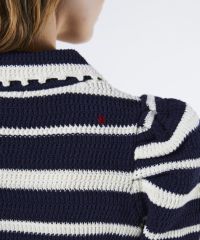 DSC / DSロゴ刺繍ヨーヨーコットンボーダーニット DSC / DSロゴ刺繍ヨーヨーコットンボーダーニット TOPS Night