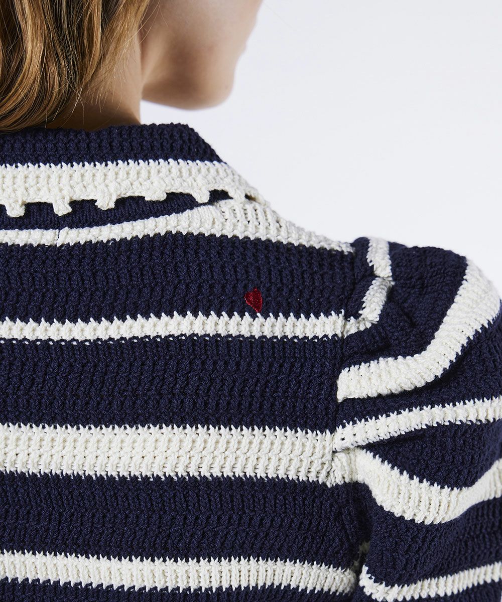 DSC / DSロゴ刺繍ヨーヨーコットンボーダーニット TOPS Night STORE  