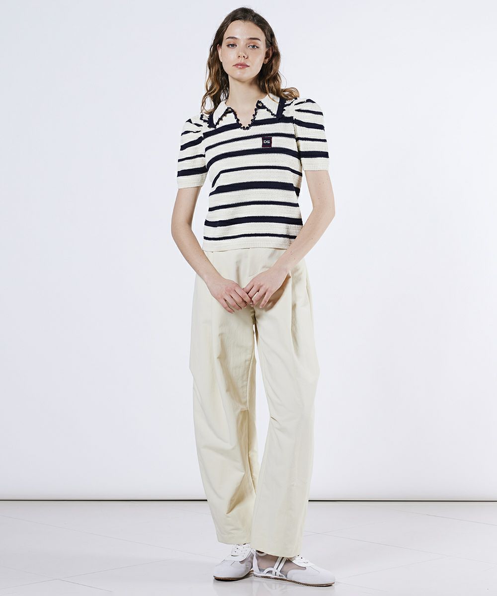 DSC / DSロゴ刺繍ヨーヨーコットンボーダーニット TOPS Night STORE  