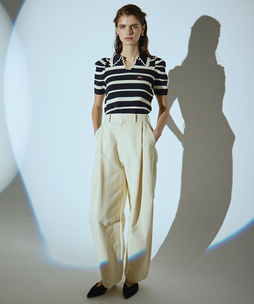 DSC / DSロゴ刺繍ヨーヨーコットンボーダーニット TOPS Night STORE  