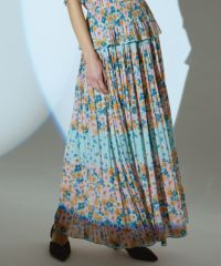 美品　Sov. シフォン花柄スカート　プリーツスカート　ダブスタ　ソブ　M Sov. スカート 花柄チュールスカート : ZOZOTOWN Yahoo!店