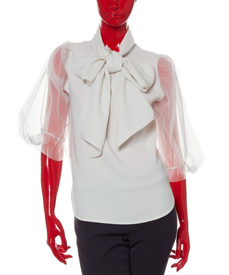 AKKO×Sov./ シアースリーブボウタイブラウス(WEB限定) TOPS