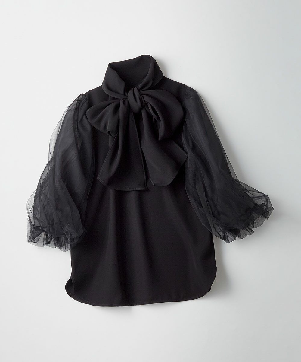Sov. シアーボウタイブラウス 金ボタン Discoat ブラウス シャツ 「新  
