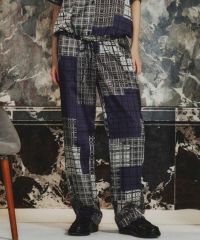 Sov. / ポリエステルサテン チェックパンツ(SALE) BOTTOMS Night STORE