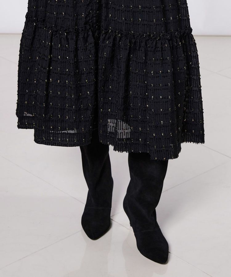 CORCOVADO / Polyester Chiffon ラメカットジャガードスカート