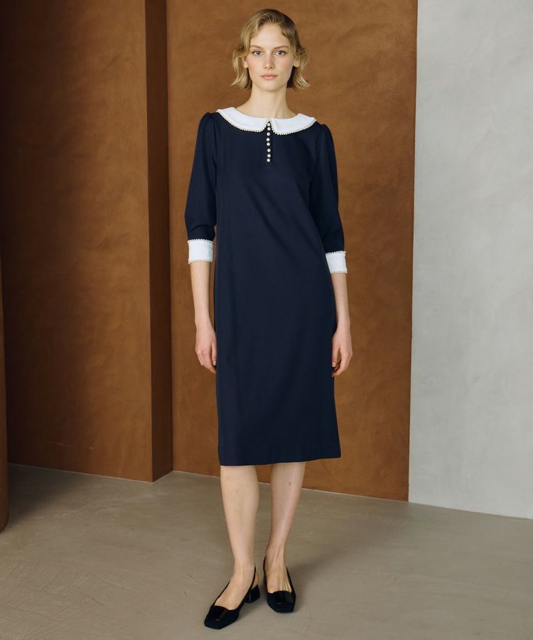 CORCOVADO / Polyester Twill ボートネックドレス CORCOVADO