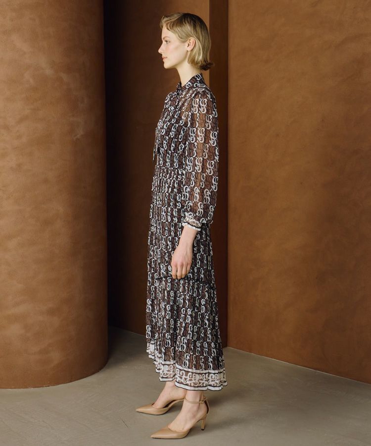 CORCOVADO 動物柄 マキシドレス CORCOVADO / Polyester Chiffon ボウタイドレス CORCOVADO Night STORE