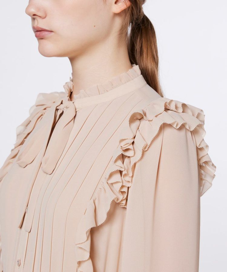 CORCOVADO / Polyester Ciffon プリーツドレス CORCOVADO / Polyester Chiffon プリーツシャツドレス CORCOVADO