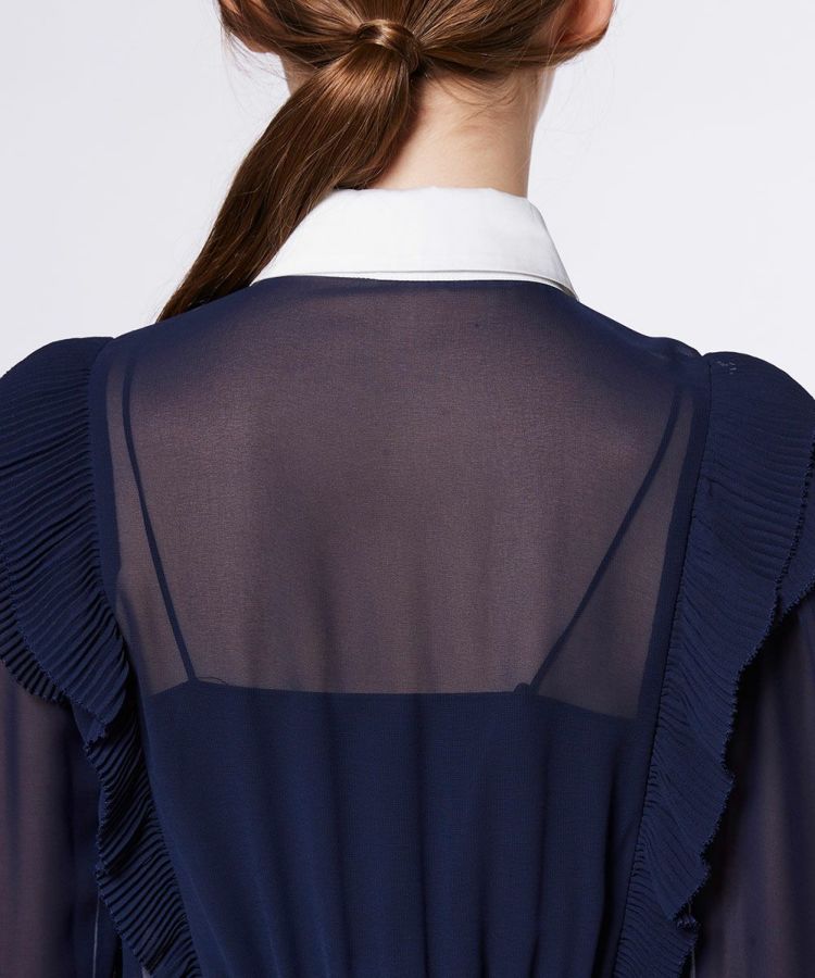 CORCOVADO / Polyester Chiffon プリーツシャツドレス CORCOVADO