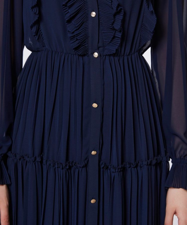 CORCOVADO / Polyester Chiffon プリーツシャツドレス CORCOVADO