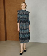 24ss CORCOVADO ドットプリント ジャージードレス ワンピース 38 CORCOVADO / ドットプリントチュールドレス CORCOVADO Night
