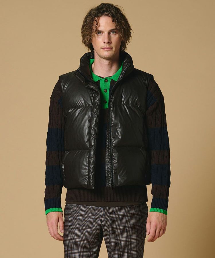 D/him フェイクレザーダウンベスト(SALE) OUTERS Night STORE | ダブル