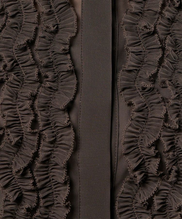 新品タグ付✨Sov. ソブ　近年モデル　ラッフルデザインニット　フリル　シフォン ラッフルフリルスカーフニットトップス[品番：MKSW0052847