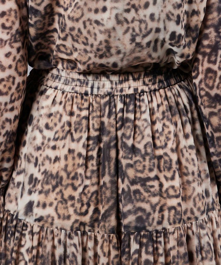 Sov. / ヒョウ柄シフォンロングスカート BOTTOMS Night STORE
